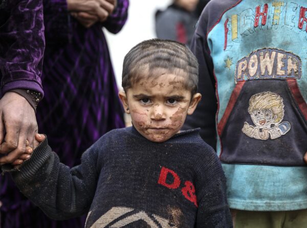 Distribution of winter clothing for orphans in northern Syria